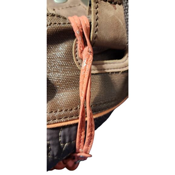 Fossil Key-Per Quilted/Leather Shoulder Bag Brown Orange Key Tag Attached - Picture 5 of 7